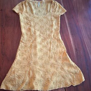 Free People Gold Floral Mini Dress
